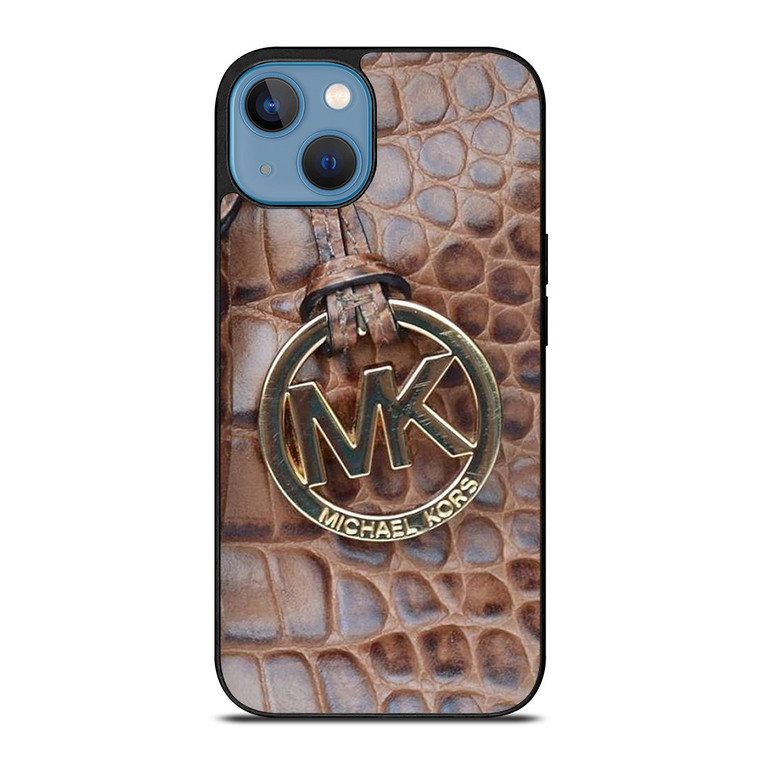 MICHAEL KORS BROWN LEATHER iPhone 13 Case Cover