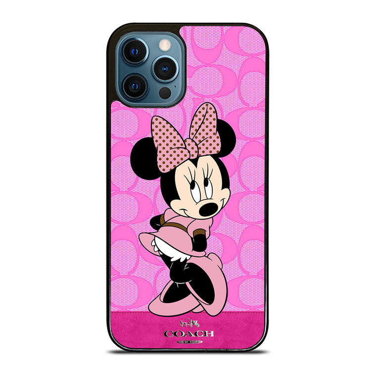 COACH NEW YORK PINK LOGO MINNIE MOUSE DISNEY iPhone 12 Pro Max Case Cover