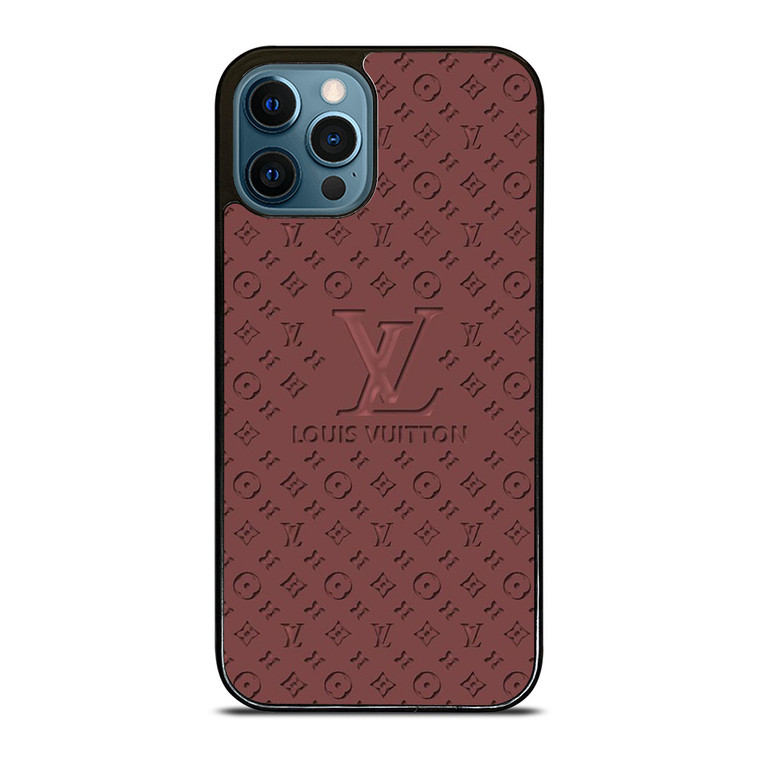 LOUIS VUITTON LV ROSE BROWN LOGO ICON iPhone 12 Pro Max Case Cover