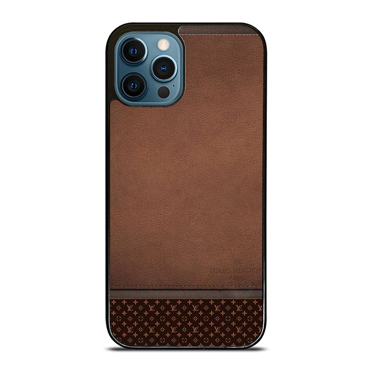 LV LOUIS VUITTON LOGO BROWN LEATHER BAG iPhone 12 Pro Max Case Cover