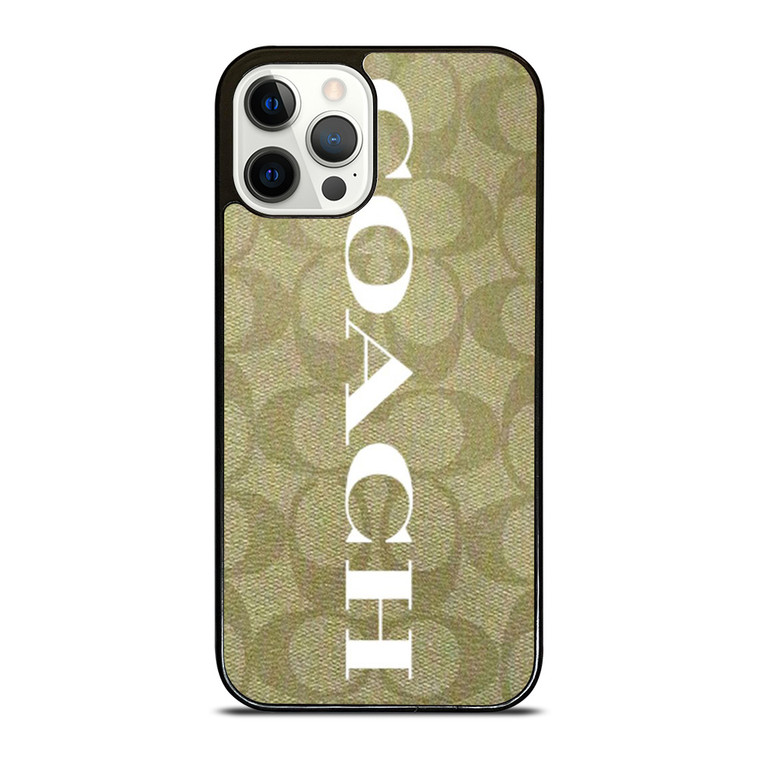 COACH NEW YORK GREEN LOGO PATTERN iPhone 12 Pro Case Cover