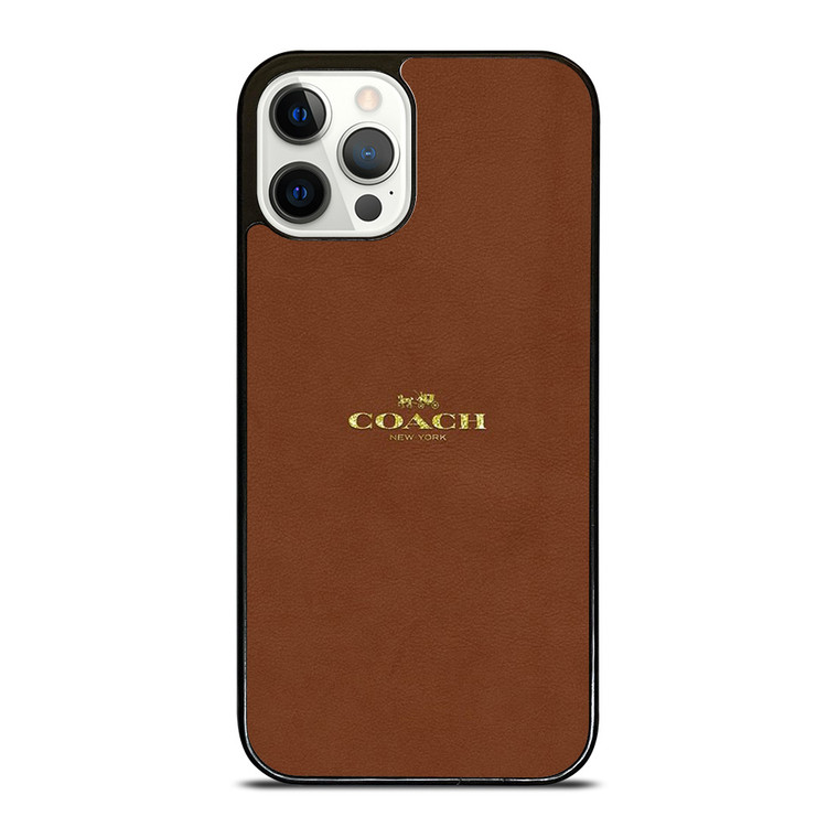 COACH NEW YORK LOGO BROWN iPhone 12 Pro Case Cover