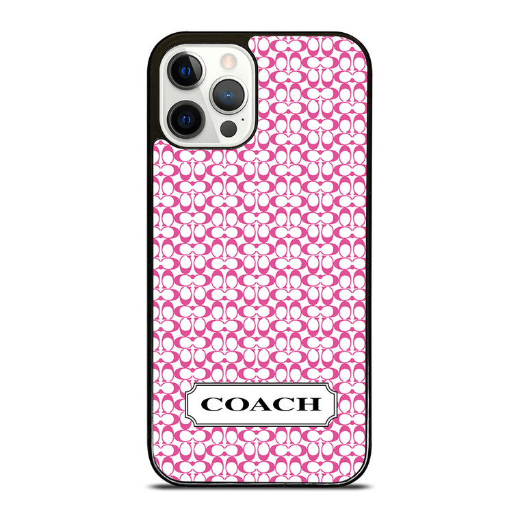 COACH NEW YORK LOGO PATTERN PINK iPhone 12 Pro Case Cover