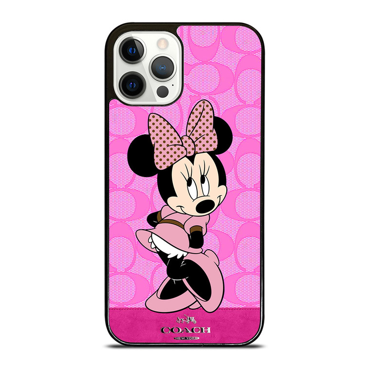 COACH NEW YORK PINK LOGO MINNIE MOUSE DISNEY iPhone 12 Pro Case Cover