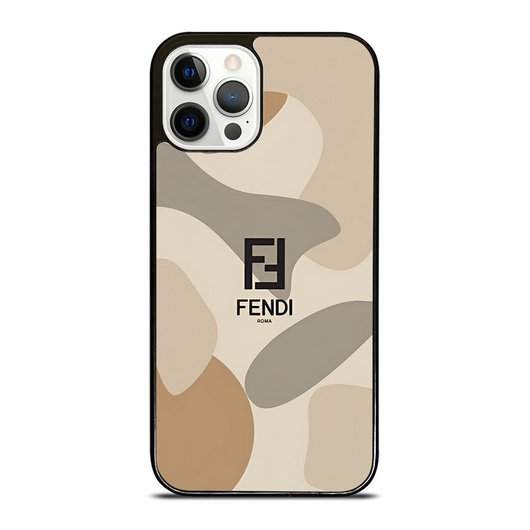 FENDI ROMA LOGO CAMO iPhone 12 Pro Case Cover