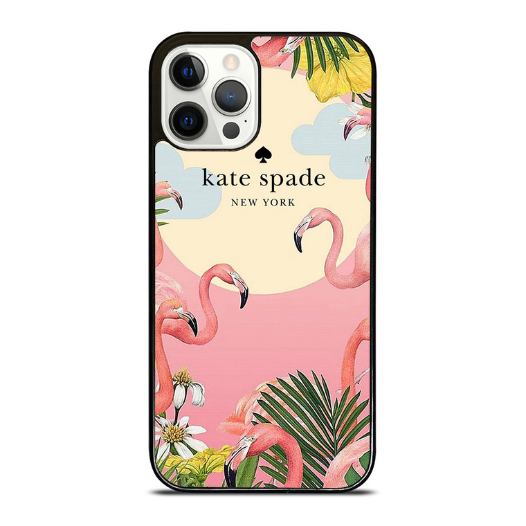 KATE SPADE NEW YORK LOGO FLORAL FLAMENGOS iPhone 12 Pro Case Cover