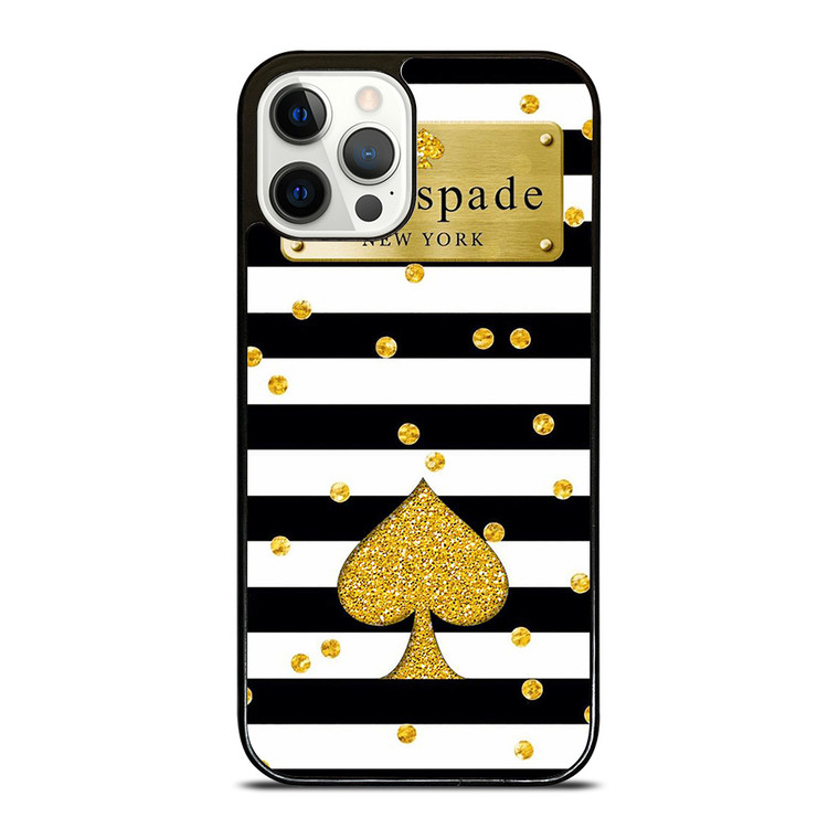 KATE SPADE NEW YORK LOGO GOLDEN POLKADOTS ICON iPhone 12 Pro Case Cover