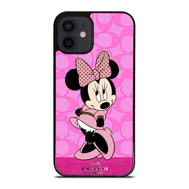 COACH NEW YORK PINK LOGO MINNIE MOUSE DISNEY iPhone 12 Mini Case Cover