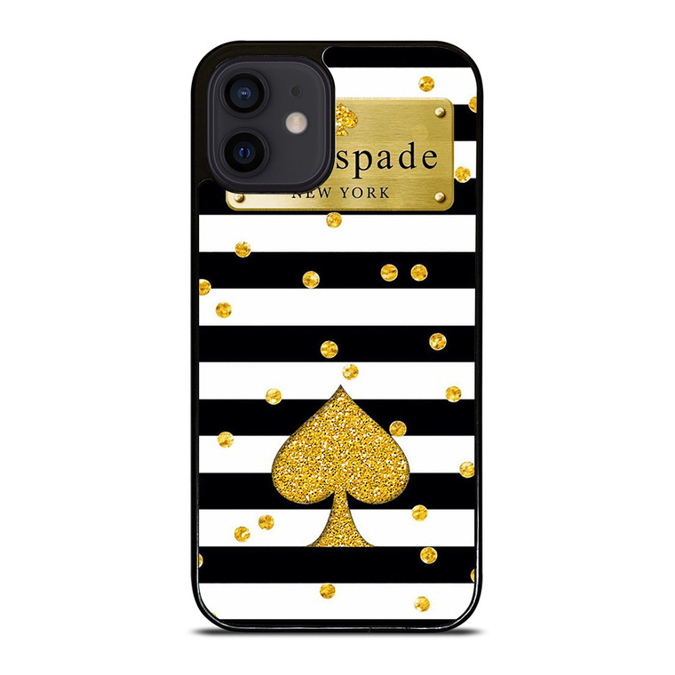 KATE SPADE NEW YORK LOGO GOLDEN POLKADOTS ICON iPhone 12 Mini Case Cover