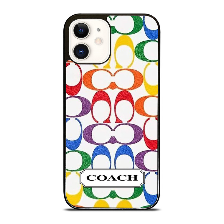 COACH NEW YORK LEATHERWARE LOGO COLORFUL iPhone 12 Case Cover