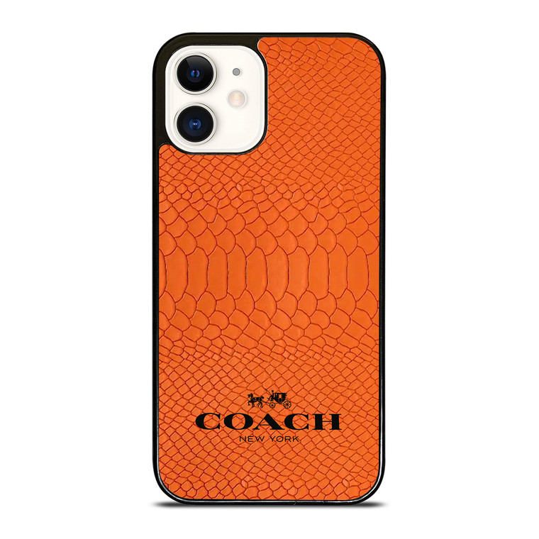 COACH NEW YORK LOGO ORANGE SKIN iPhone 12 Case Cover