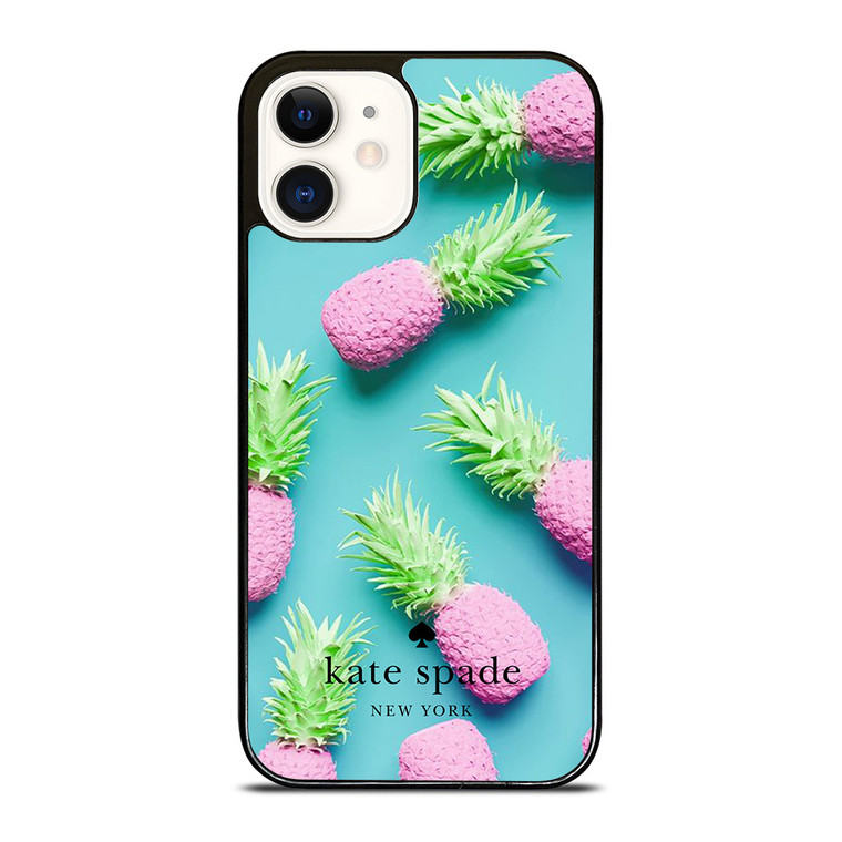 KATE SPADE NEW YORK LOGO SUMMER PINEAPPLE ICON iPhone 12 Case Cover