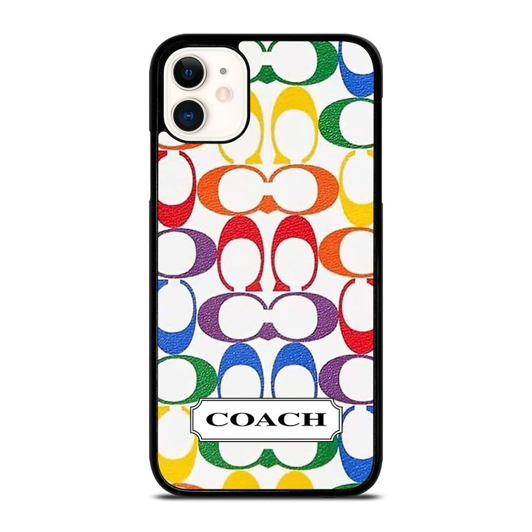 COACH NEW YORK LEATHERWARE LOGO COLORFUL iPhone 11 Case Cover