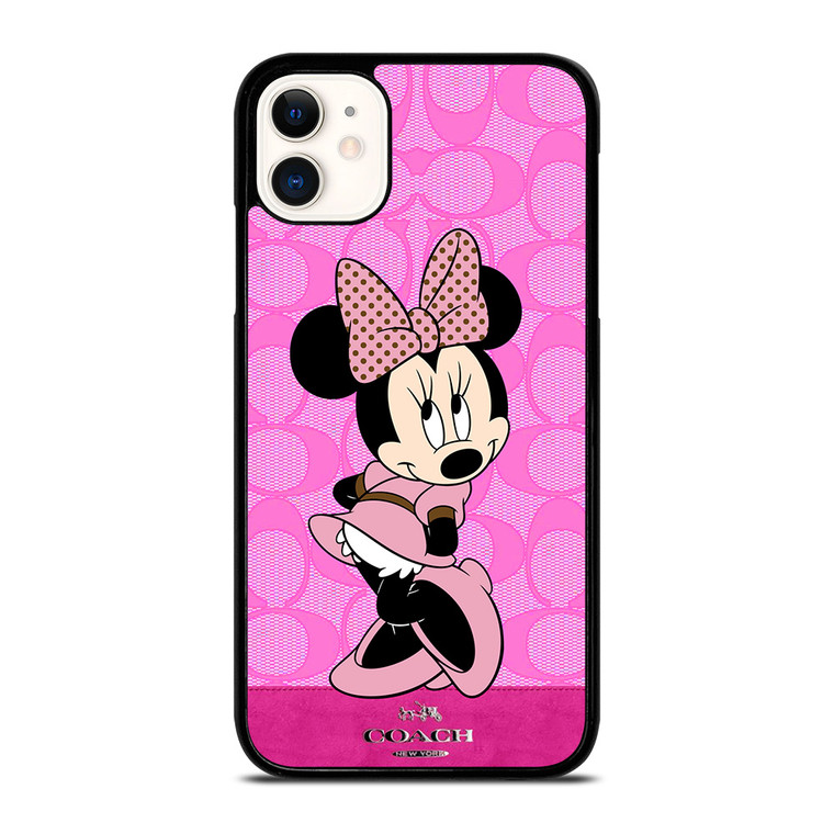 COACH NEW YORK PINK LOGO MINNIE MOUSE DISNEY iPhone 11 Case Cover