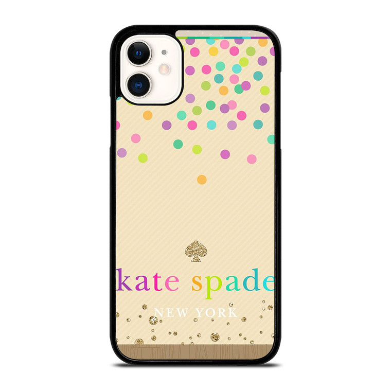 KATE SPADE NEW YORK LOGO COLORFUL POLKADOTS iPhone 11 Case Cover