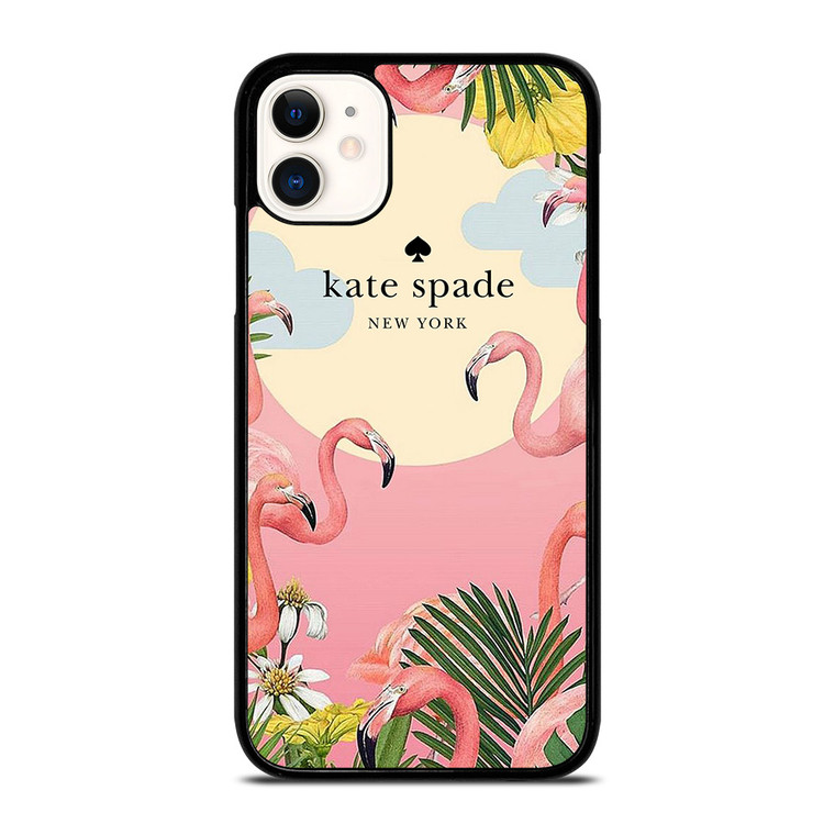 KATE SPADE NEW YORK LOGO FLORAL FLAMENGOS iPhone 11 Case Cover