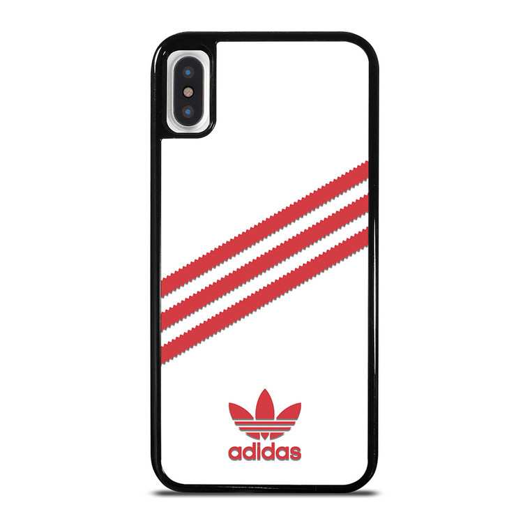 ADIDAS ORIGINALS STRIPES WHITE RED iPhone X / XS Case Cover