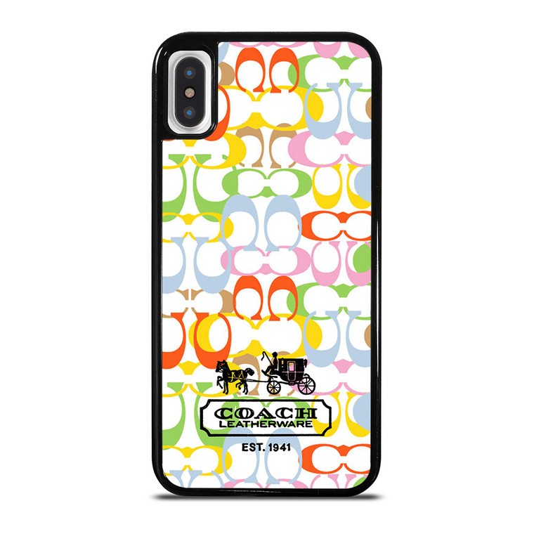 COACH LEATHERWARE NEW YORK EST 1941 COLORFUL iPhone X / XS Case Cover