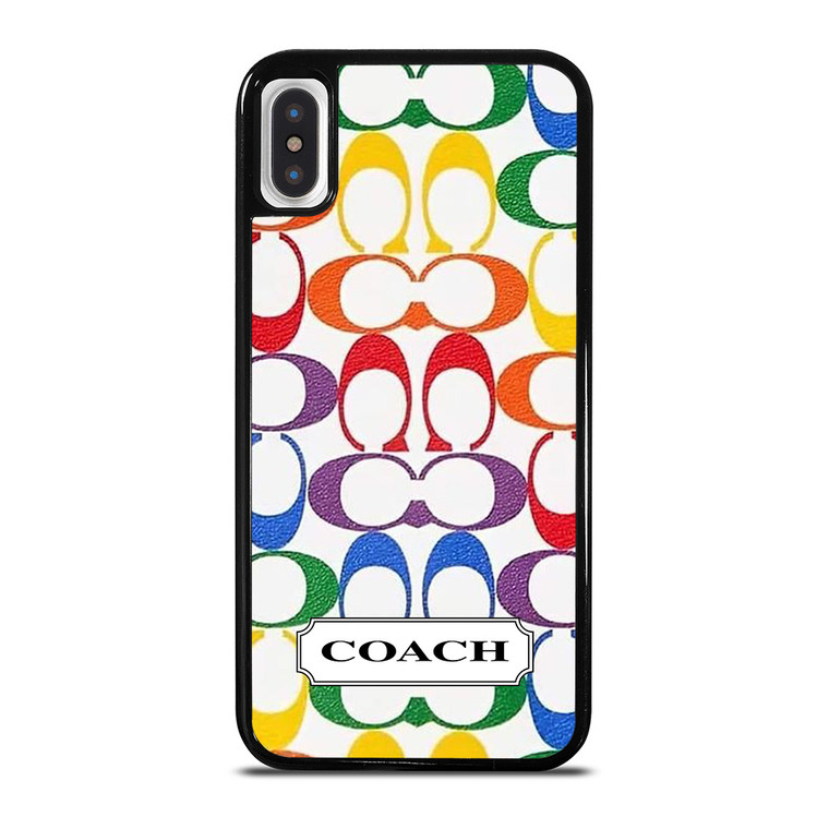 COACH NEW YORK LEATHERWARE LOGO COLORFUL iPhone X / XS Case Cover