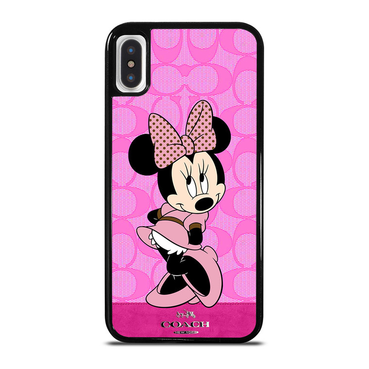 COACH NEW YORK PINK LOGO MINNIE MOUSE DISNEY iPhone X / XS Case Cover
