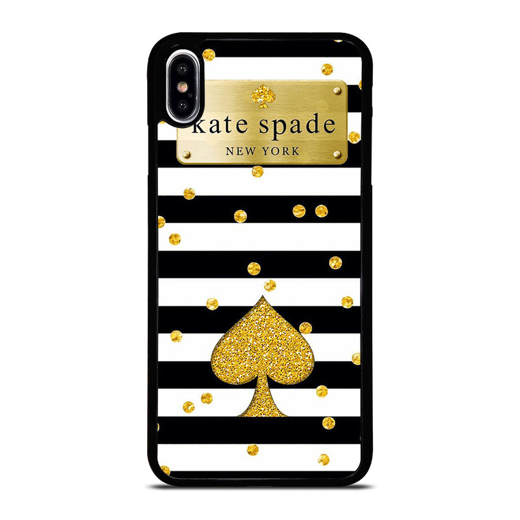 KATE SPADE NEW YORK LOGO GOLDEN POLKADOTS ICON iPhone XS Max Case Cover