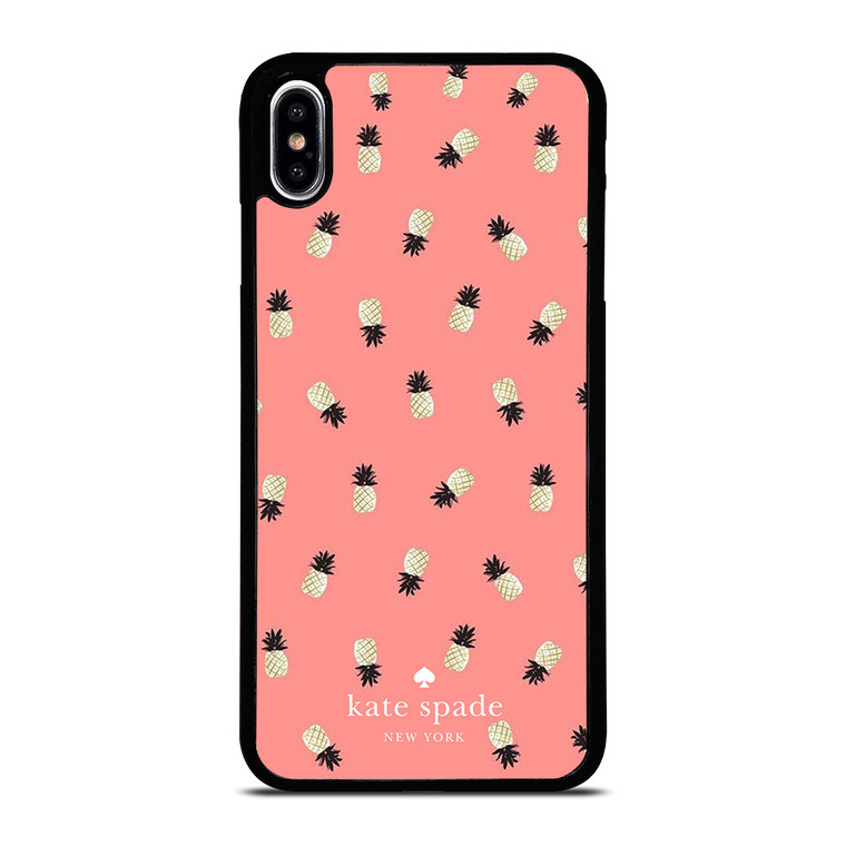KATE SPADE NEW YORK LOGO PINK PINEAPPLES ICON iPhone XS Max Case Cover