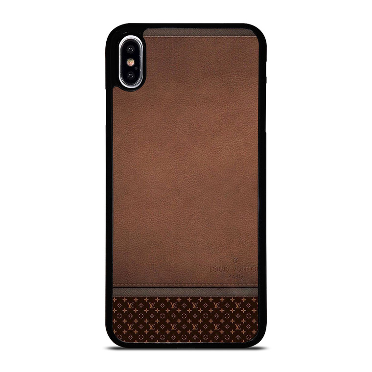 LV LOUIS VUITTON LOGO BROWN LEATHER BAG iPhone XS Max Case Cover