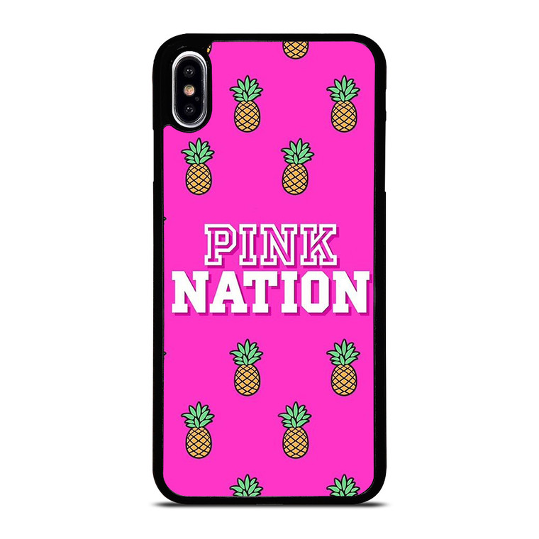 PINK NATION VICTORIA'S SECRET LOGO PINEAPPLE iPhone XS Max Case Cover