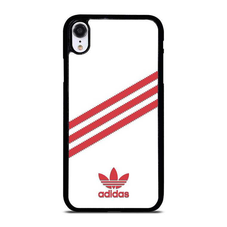 ADIDAS ORIGINALS STRIPES WHITE RED iPhone XR Case Cover