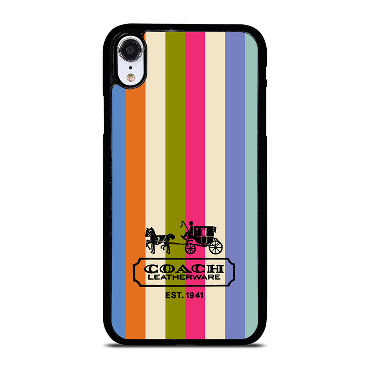 COACH LEATHERWARE NEW YORK EST 1941 STRIPES iPhone XR Case Cover