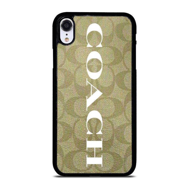 COACH NEW YORK GREEN LOGO PATTERN iPhone XR Case Cover