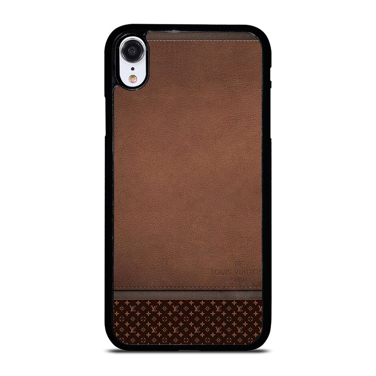 LV LOUIS VUITTON LOGO BROWN LEATHER BAG iPhone XR Case Cover