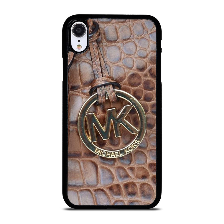 MICHAEL KORS BROWN LEATHER iPhone XR Case Cover