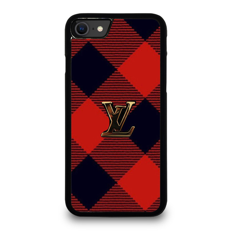 LOUIS VUITTON LV LOGO PATTERN RED iPhone SE 2020 Case Cover