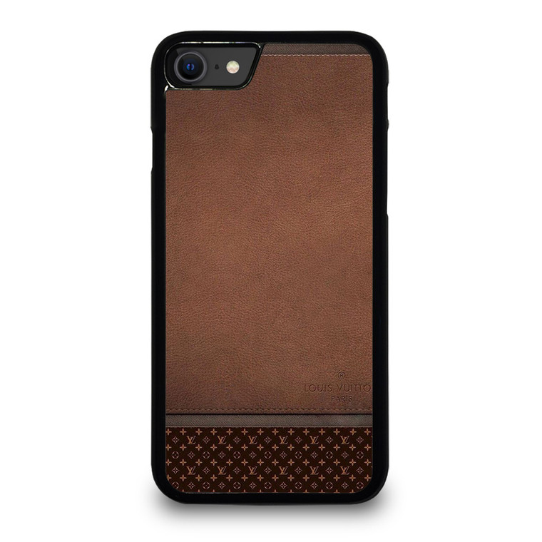 LV LOUIS VUITTON LOGO BROWN LEATHER BAG iPhone SE 2020 Case Cover