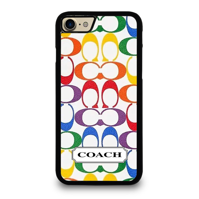 COACH NEW YORK LEATHERWARE LOGO COLORFUL iPhone 8 Case Cover
