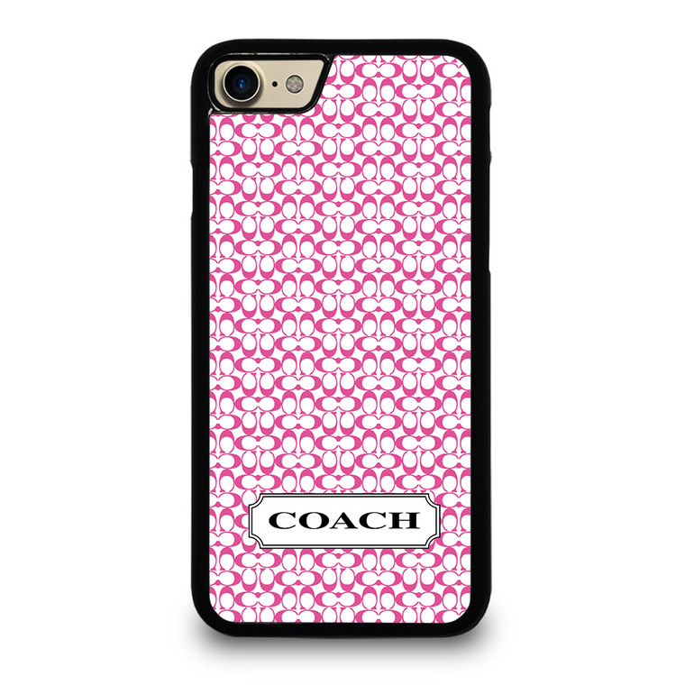 COACH NEW YORK LOGO PATTERN PINK iPhone 8 Case Cover