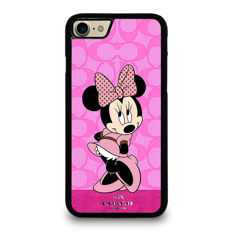 COACH NEW YORK PINK LOGO MINNIE MOUSE DISNEY iPhone 8 Case Cover