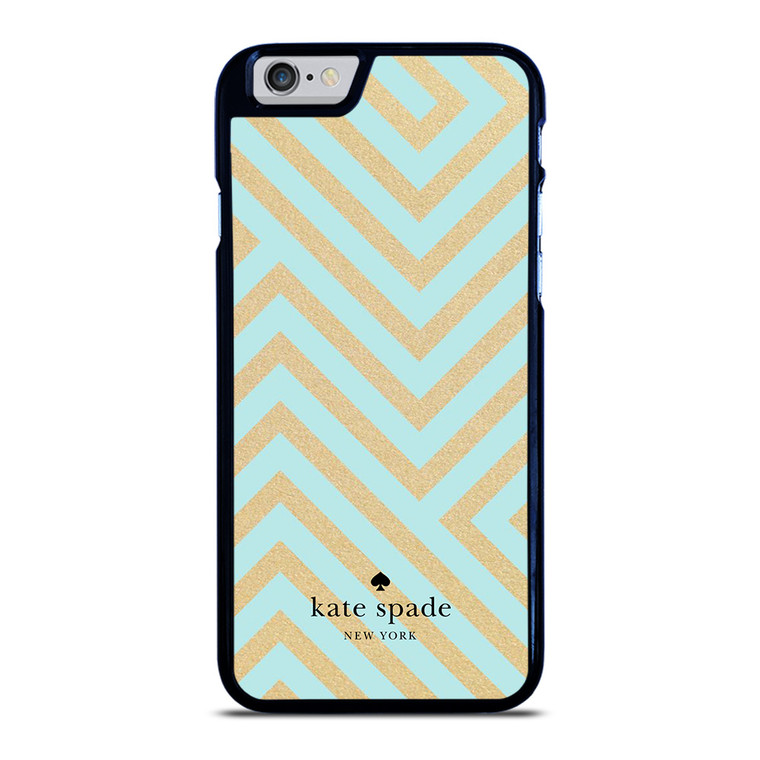 KATE SPADE NEW YORK LOGO GOLDEN GREEN CHEVRON PATTERN iPhone 6 / 6S Case Cover