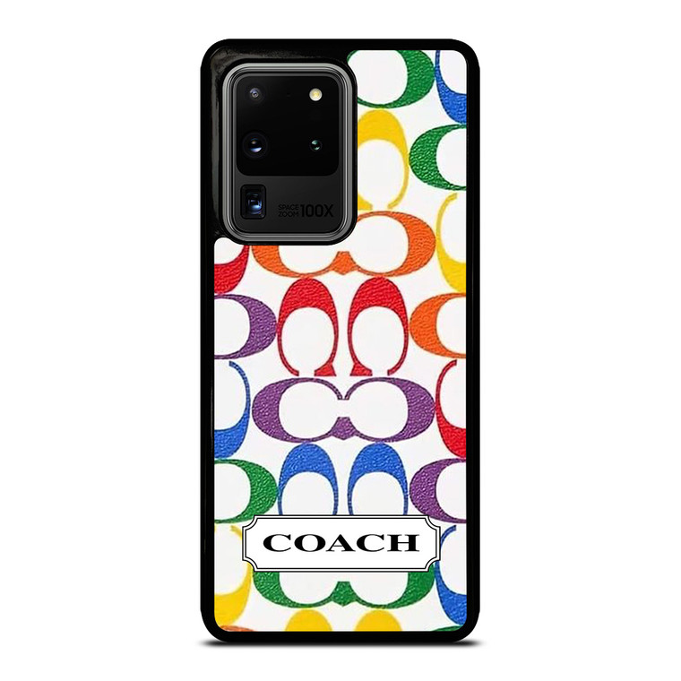 COACH NEW YORK LEATHERWARE LOGO COLORFUL Samsung Galaxy S20 Ultra Case Cover