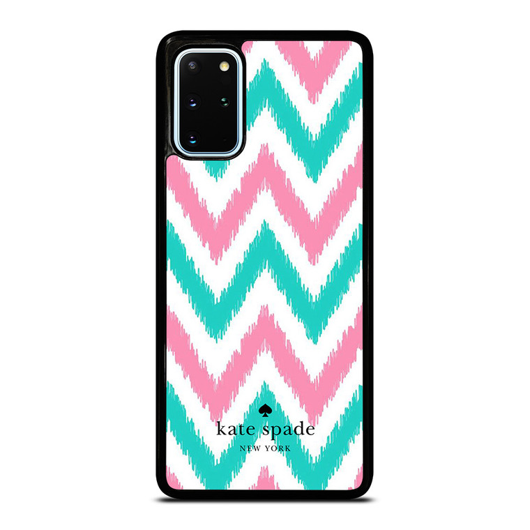 KATE SPADE NEW YORK LOGO GREEN PINK CHEVRON PATTERN Samsung Galaxy S20 Plus Case Cover