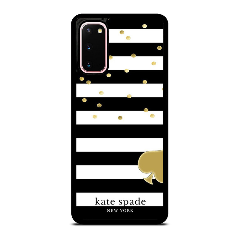 KATE SPADE NEW YORK LOGO GOLDEN POLKADOTS STRIPES PATTERN Samsung Galaxy S20 Case Cover