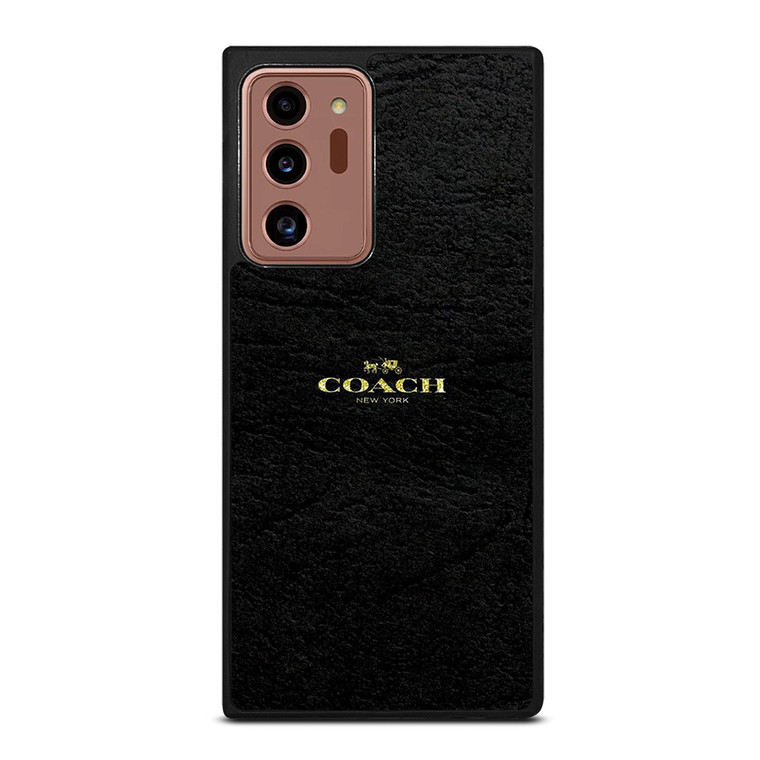 COACH NEW YORK BLACK LEATHERWARE LOGO ICON Samsung Galaxy Note 20 Ultra Case Cover