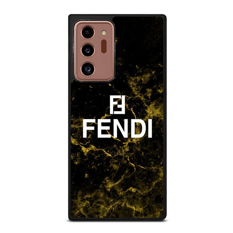 FENDI FASHION ROMA LOGO BLACK MARBLE Samsung Galaxy Note 20 Ultra Case Cover