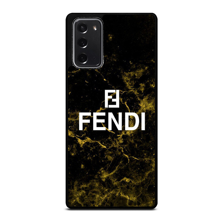 FENDI FASHION ROMA LOGO BLACK MARBLE Samsung Galaxy Note 20 Case Cover