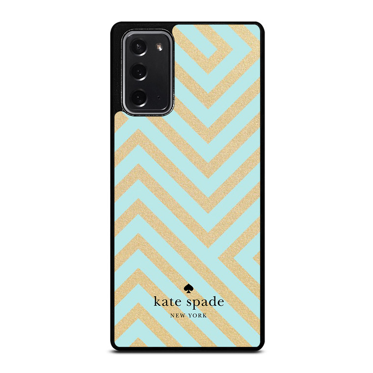 KATE SPADE NEW YORK LOGO GOLDEN GREEN CHEVRON PATTERN Samsung Galaxy Note 20 Case Cover