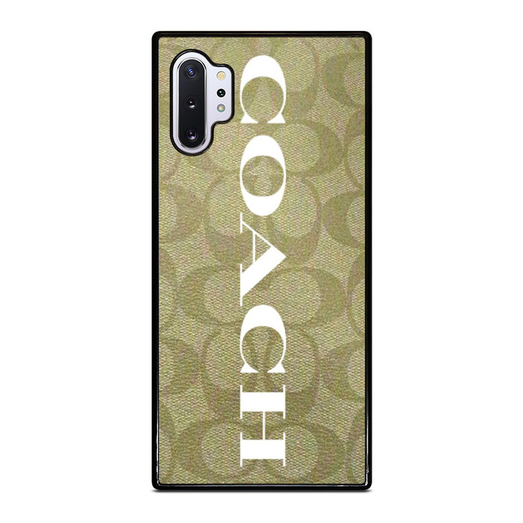 COACH NEW YORK GREEN LOGO PATTERN Samsung Galaxy Note 10 Plus Case Cover