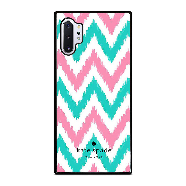 KATE SPADE NEW YORK LOGO GREEN PINK CHEVRON PATTERN Samsung Galaxy Note 10 Plus Case Cover