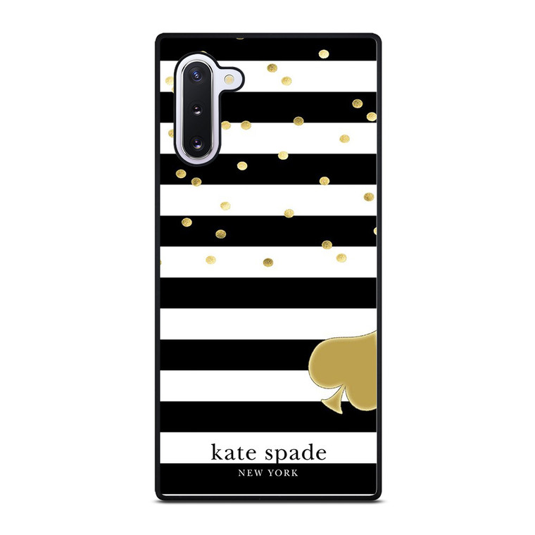 KATE SPADE NEW YORK LOGO GOLDEN POLKADOTS STRIPES PATTERN Samsung Galaxy Note 10 Case Cover