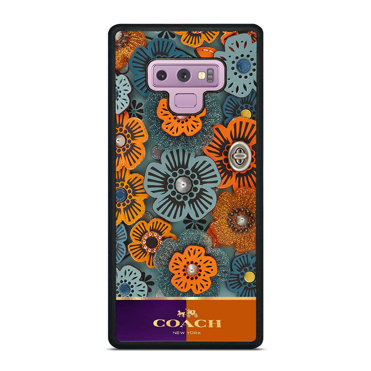 COACH NEW YORK LOGO GOLDEN TEA ROSE PATTERN Samsung Galaxy Note 9 Case Cover